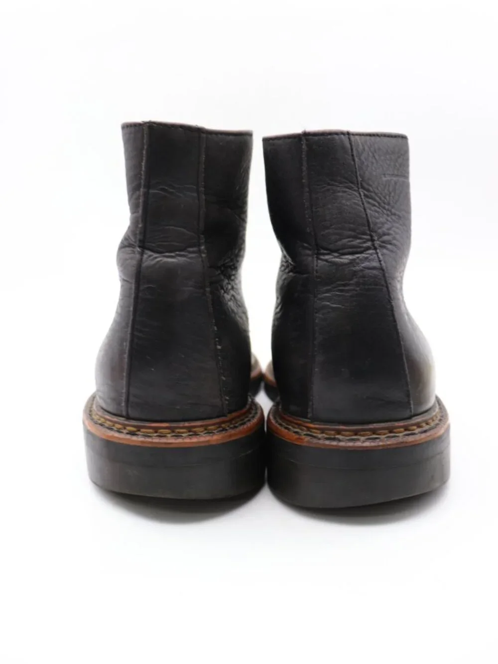 Broken Homme Davis Men's Size 8.5 Black Leather Boots Lace Up Shoes Made in USA